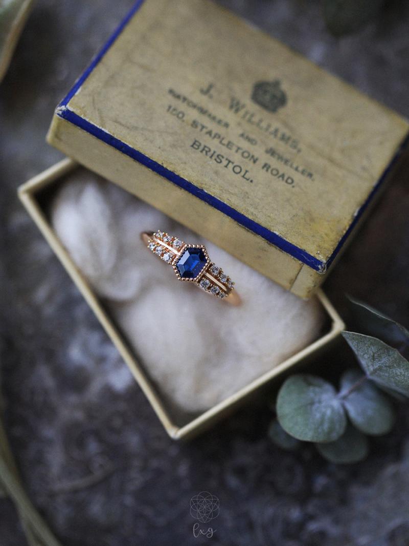 Vintage Blue Stone Adjustable Ring