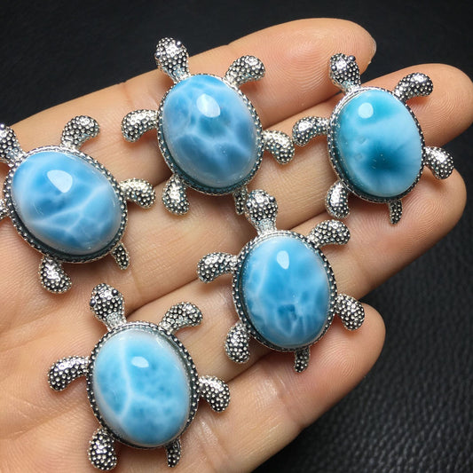 Ocean Kiss Larimar Sea Turtle Necklace