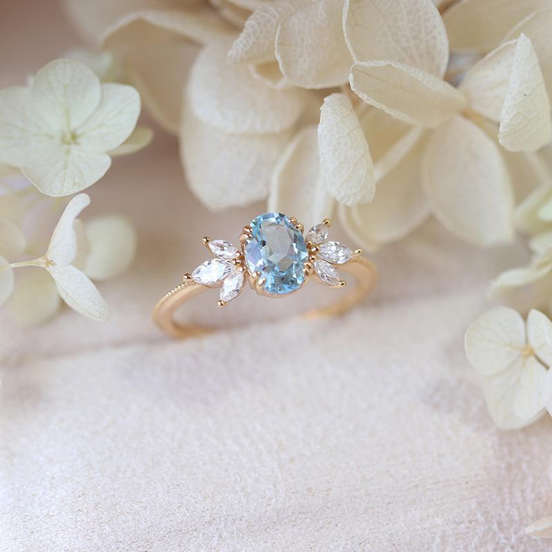 Blue Topaz Adjustable Ring
