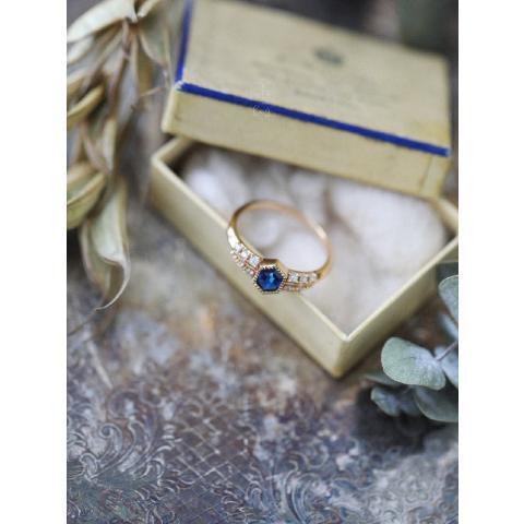 Vintage Blue Stone Adjustable Ring