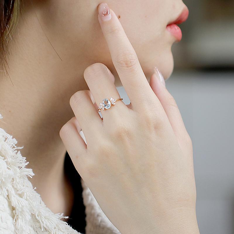 Blue Topaz Adjustable Ring
