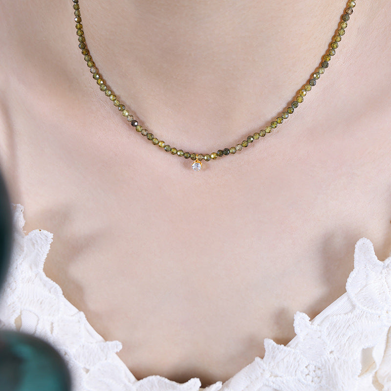 Three Olive Emerald Necklaces(3PCS)