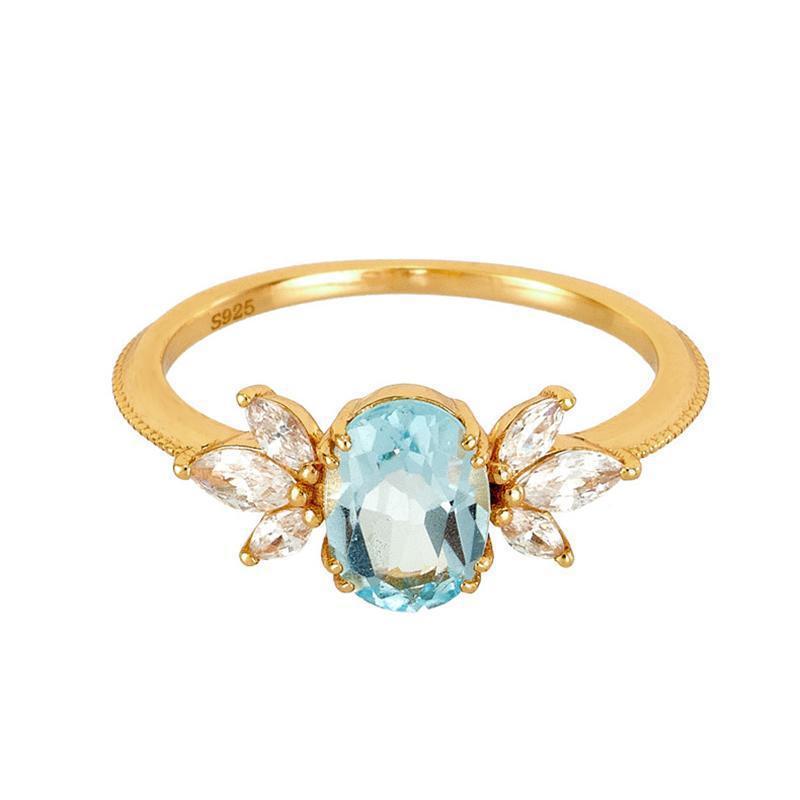 Blue Topaz Adjustable Ring