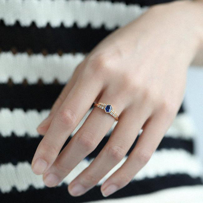 Vintage Blue Stone Adjustable Ring