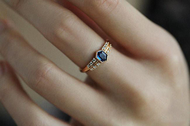 Vintage Blue Stone Adjustable Ring