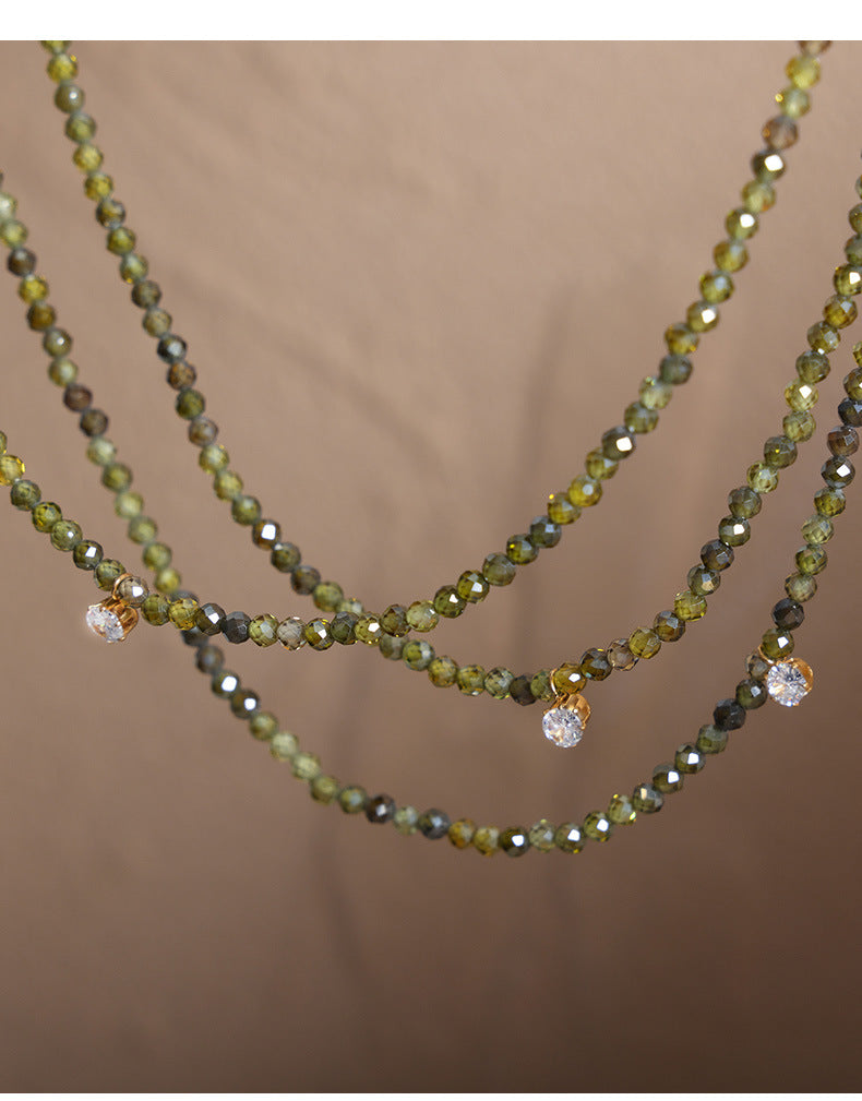 Three Olive Emerald Necklaces(3PCS)