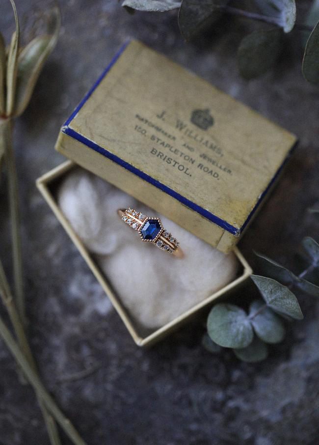 Vintage Blue Stone Adjustable Ring