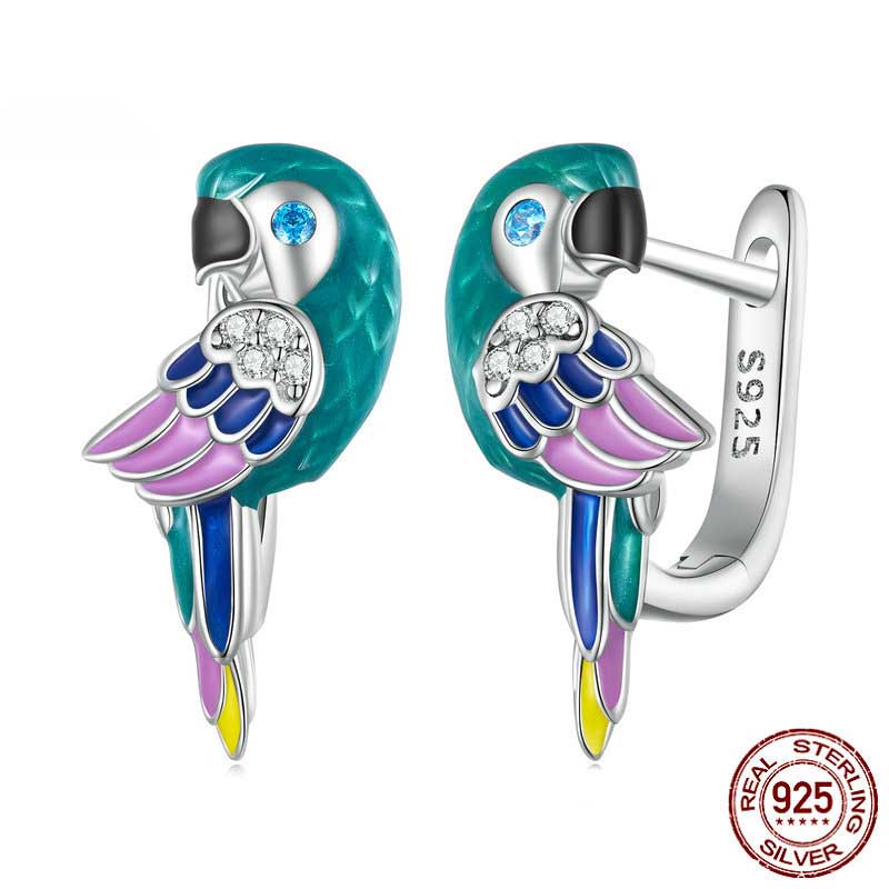Blue Parrot Earrings
