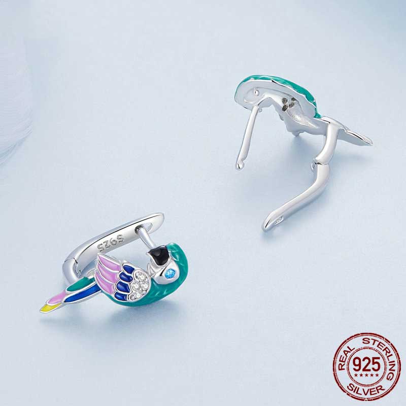 Blue Parrot Earrings