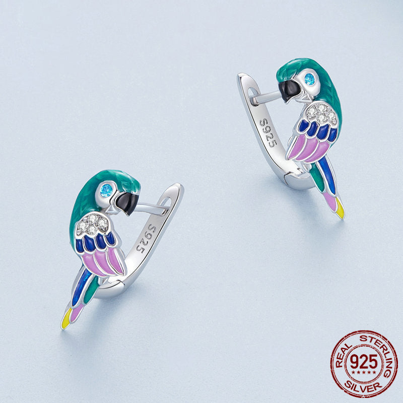 Blue Parrot Earrings