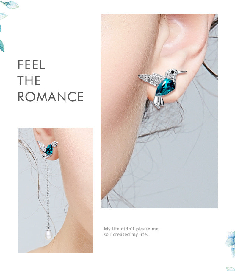 Bluish Hummingbird Earrings🐦