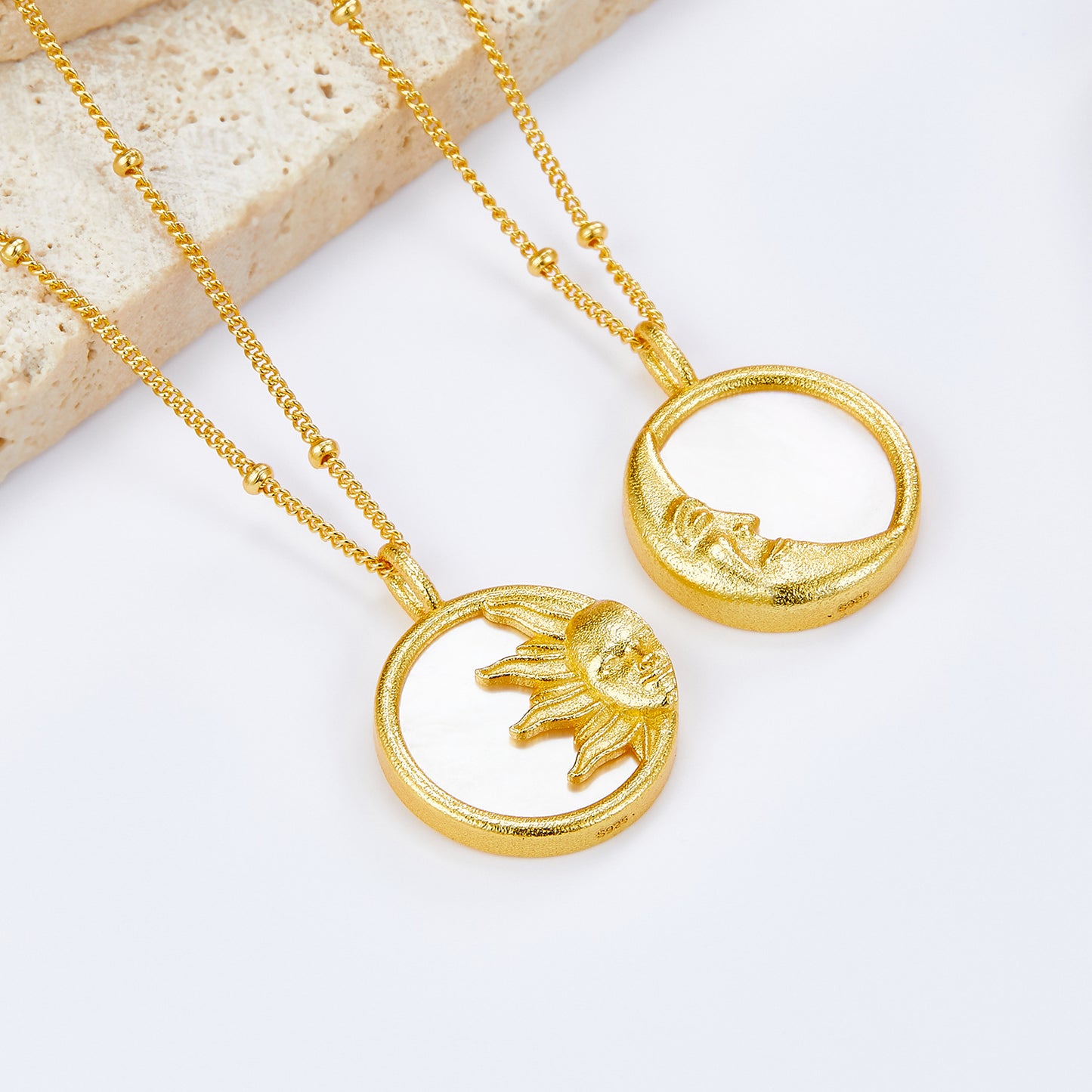 Sun and Star Mother of Pearl Necklace