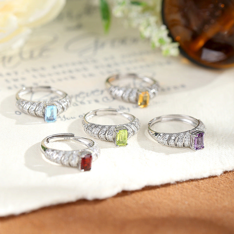 Topaz Tide - Natural Gemstone Ring with 4x6mm Topaz