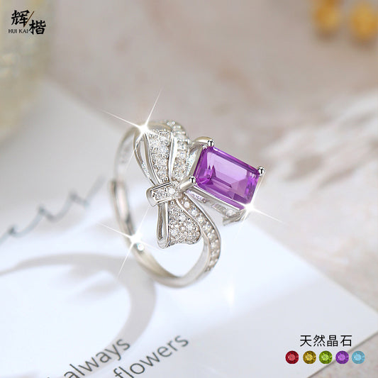 Adorable Lady - Sterling Silver Gemstone Adjustable Ring