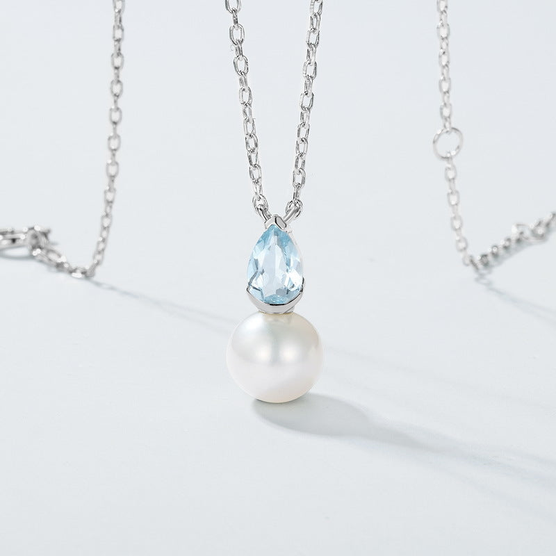 Purity of Ocean - Aquamarine Teardrop Necklace