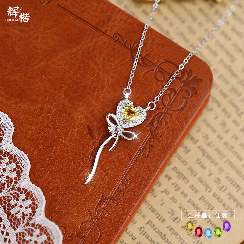 Tidal Heart - Sterling Silver Gems Topaz Design Necklace For Women