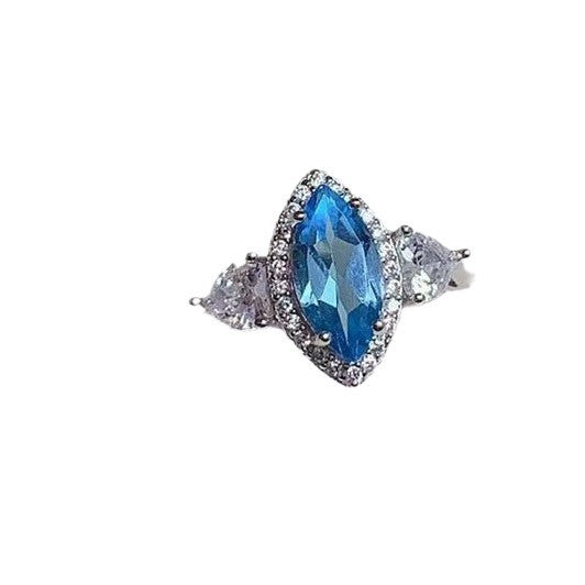Marquise Blue Topaz Adjustable Ring