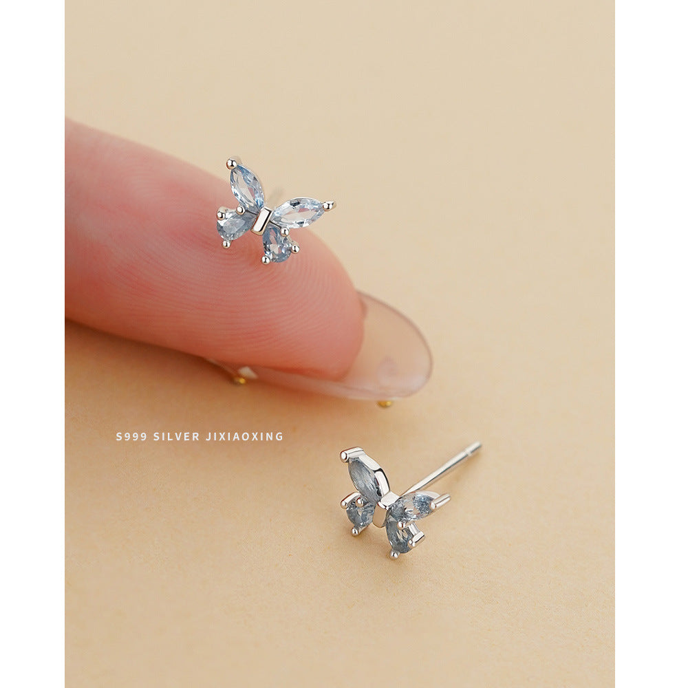 Petite Butterfly Zircon Stud Earrings