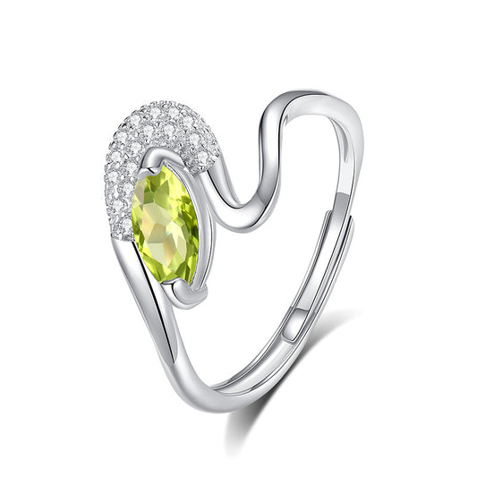 Sea Whirl - Adjustable Twisted Band Ring for Women