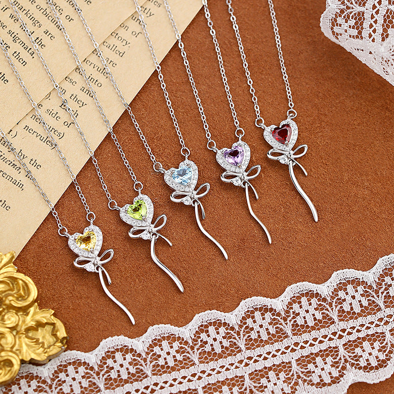 Tidal Heart - Sterling Silver Gems Topaz Design Necklace For Women