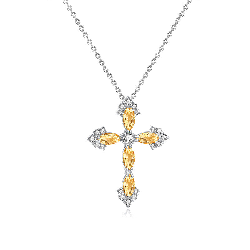 Cross Gemstone Necklace