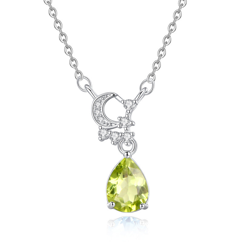 Natural Crystal Silver Necklace – Non-Tarnish Dainty Pendant for Women