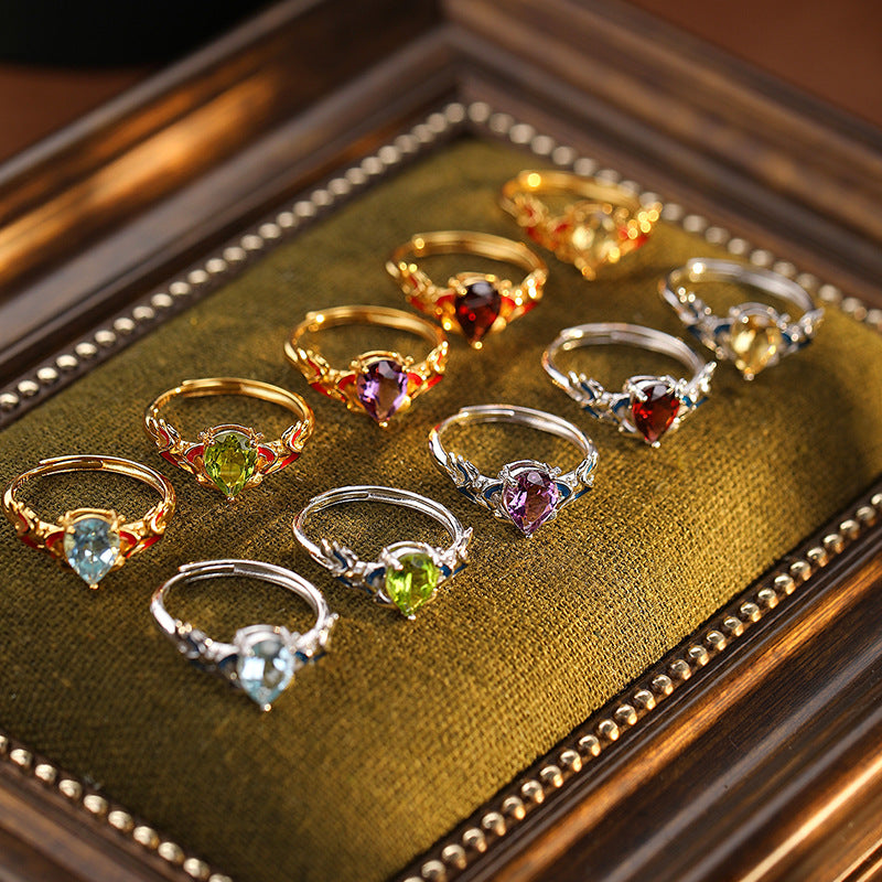 Seabreeze Sparkle - Natural Stone Ring Statement Jewelry for Women