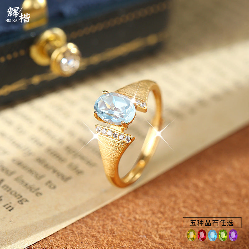 Aquatic Eye - Natural Stone Ring Jewelry for Women
