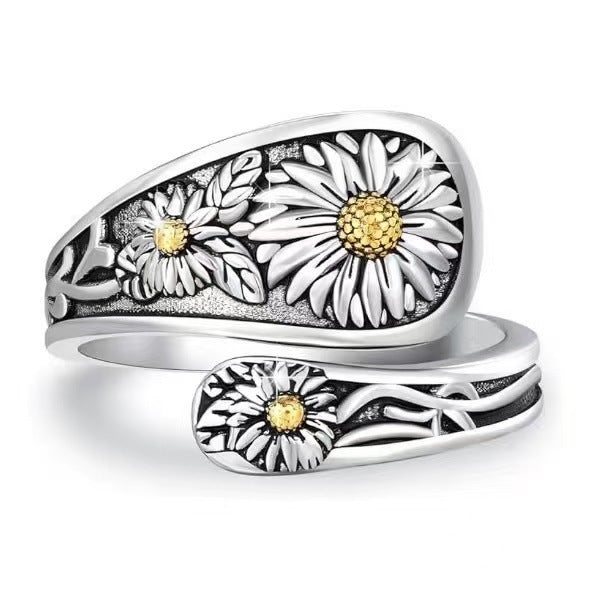 Sunflower Sterling Silver Ring