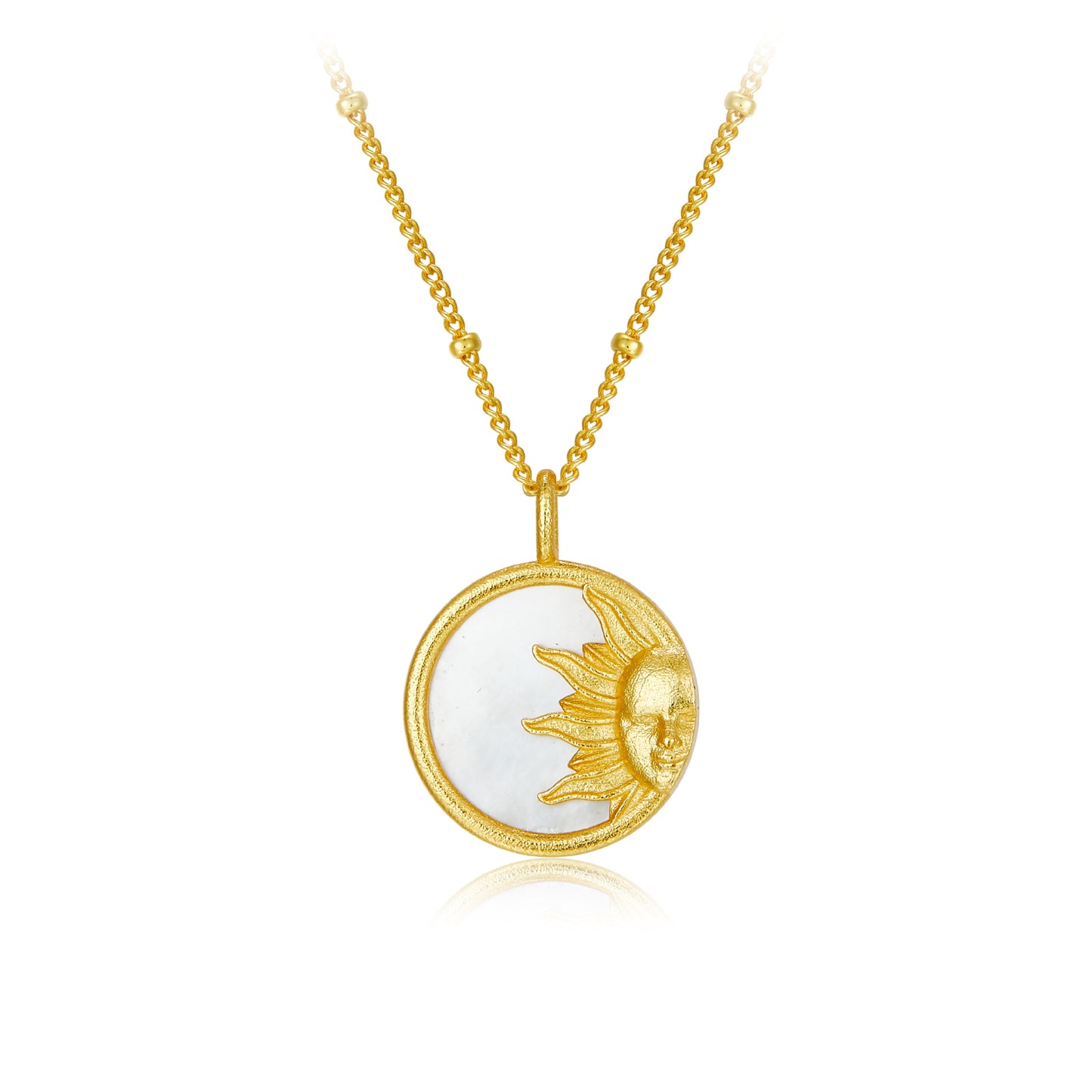 Sun and Star Mother of Pearl Necklace