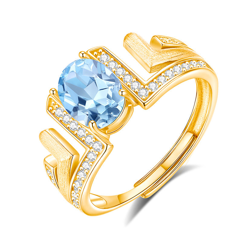 Ocean's Pages - Natural Stone Ring Jewelry for Women