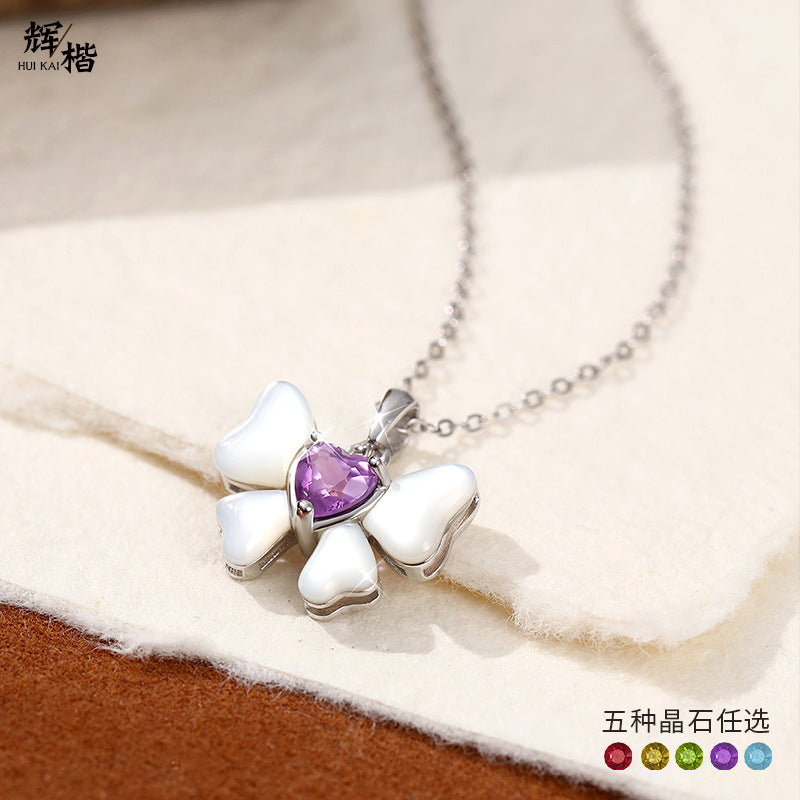 Ocean Butterfly - Sterling Silver Gems Topaz Necklace For Women