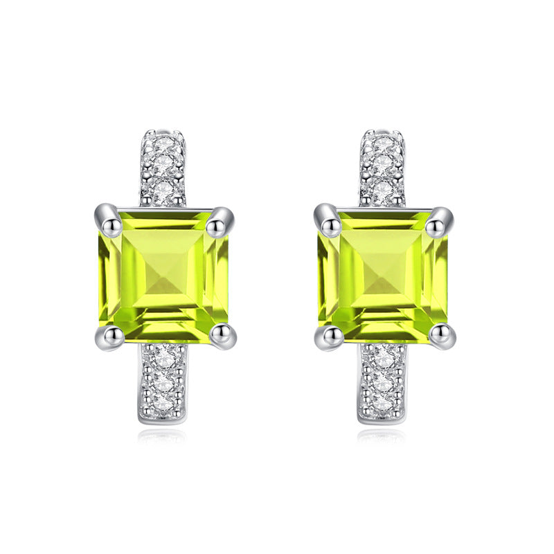 Greenie - Sterling Silver Gemstone Earrings