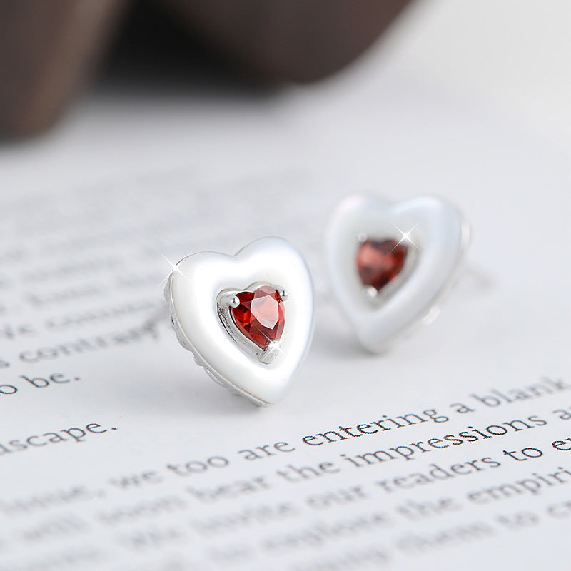 Ocean Heart - Natural Gems & Mother of Pearl Sterling Silver Earrings for Women