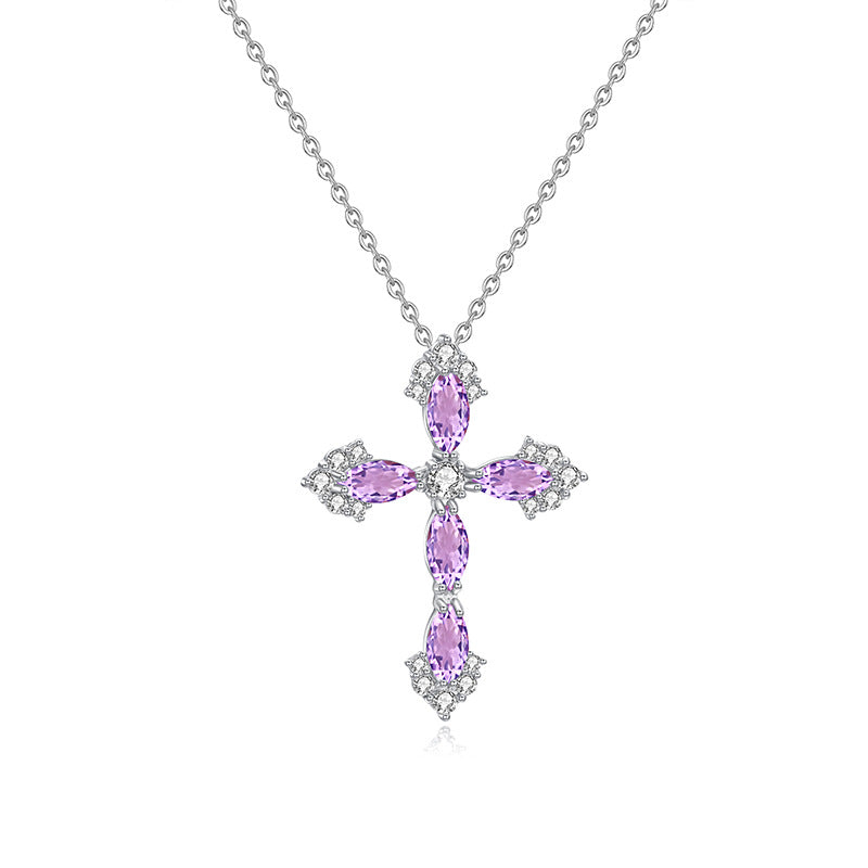 Cross Gemstone Necklace