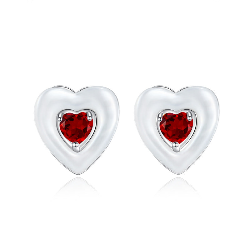 Ocean Heart - Natural Gems & Mother of Pearl Sterling Silver Earrings for Women