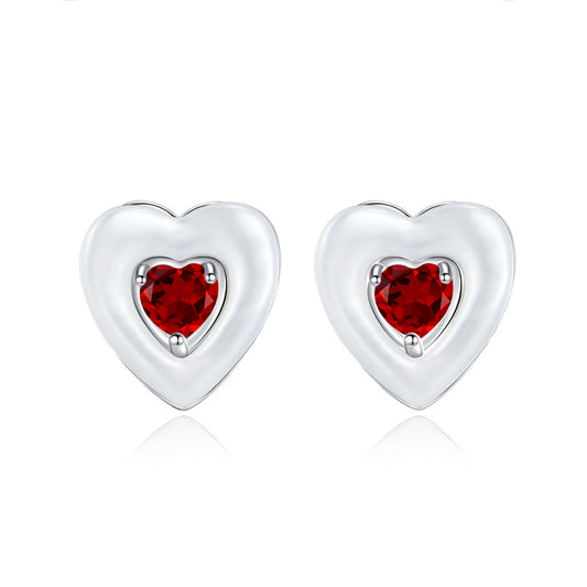 Ocean Heart - Natural Gems & Mother of Pearl Sterling Silver Earrings for Women
