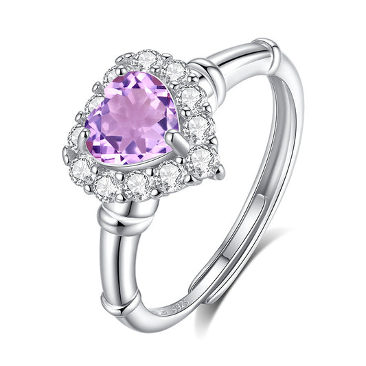 Anillo de plata de ley con topacio amor