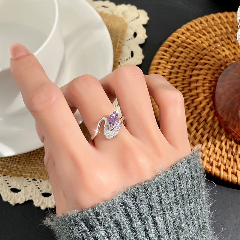 Sea Whirl - Adjustable Twisted Band Ring for Women