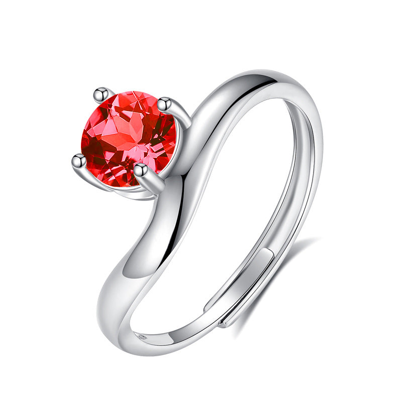 Silver Blue Reflection - Sterling Silver Gems Topaz Ring For Women