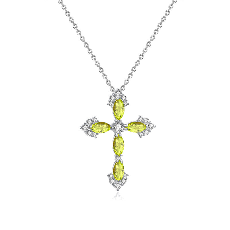 Cross Gemstone Necklace