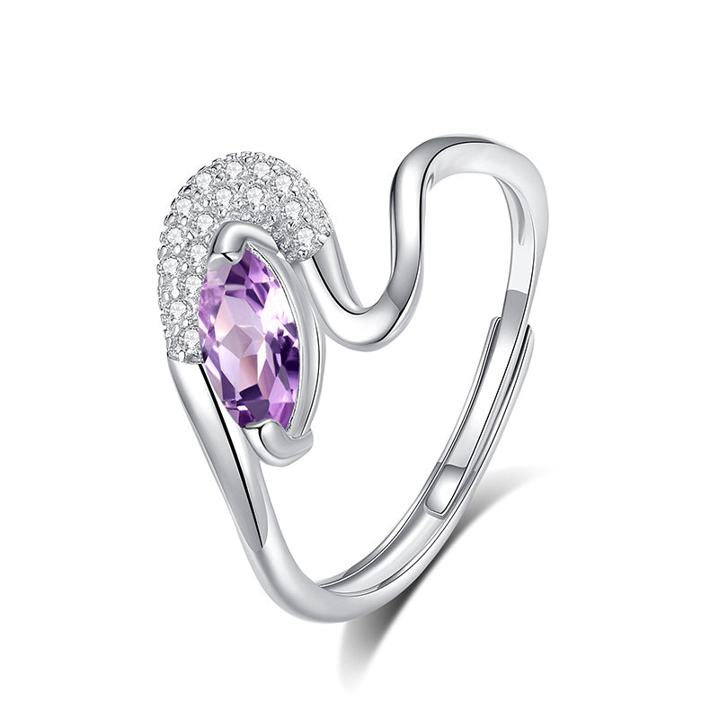 Sea Whirl - Adjustable Twisted Band Ring for Women