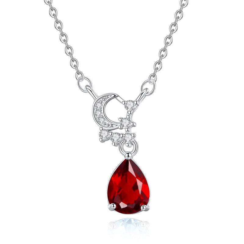 Natural Crystal Silver Necklace – Non-Tarnish Dainty Pendant for Women