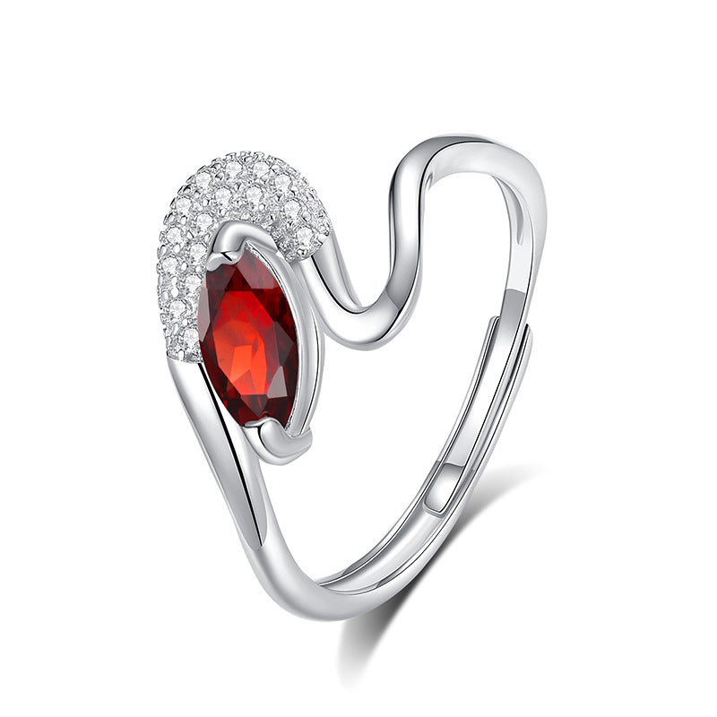 Sea Whirl - Adjustable Twisted Band Ring for Women