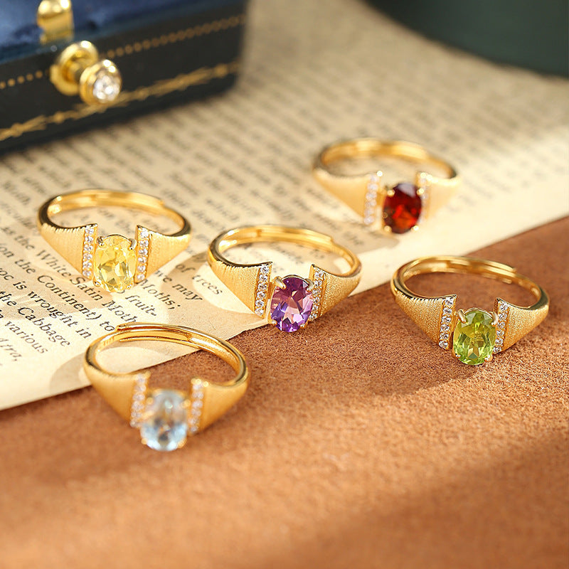 Aquatic Eye - Natural Stone Ring Jewelry for Women