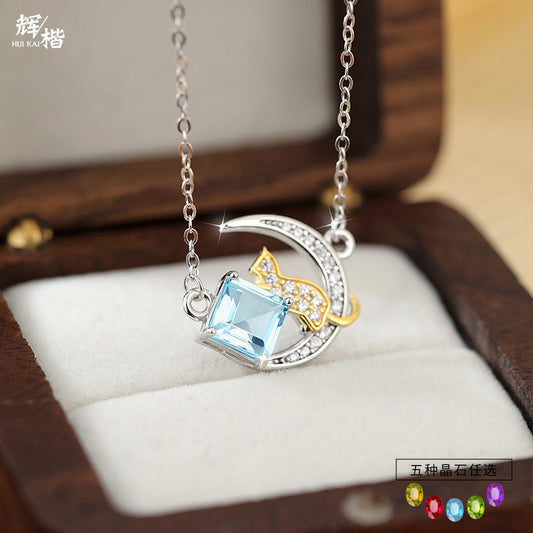 Cat’s Galaxy - Natural Stone Necklace Jewelry for Women