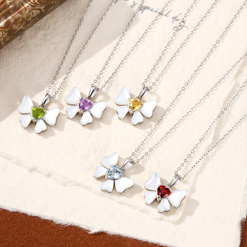 Ocean Butterfly - Sterling Silver Gems Topaz Necklace For Women