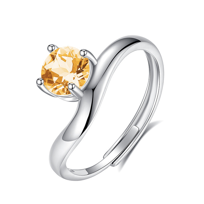 Silver Blue Reflection - Sterling Silver Gems Topaz Ring For Women