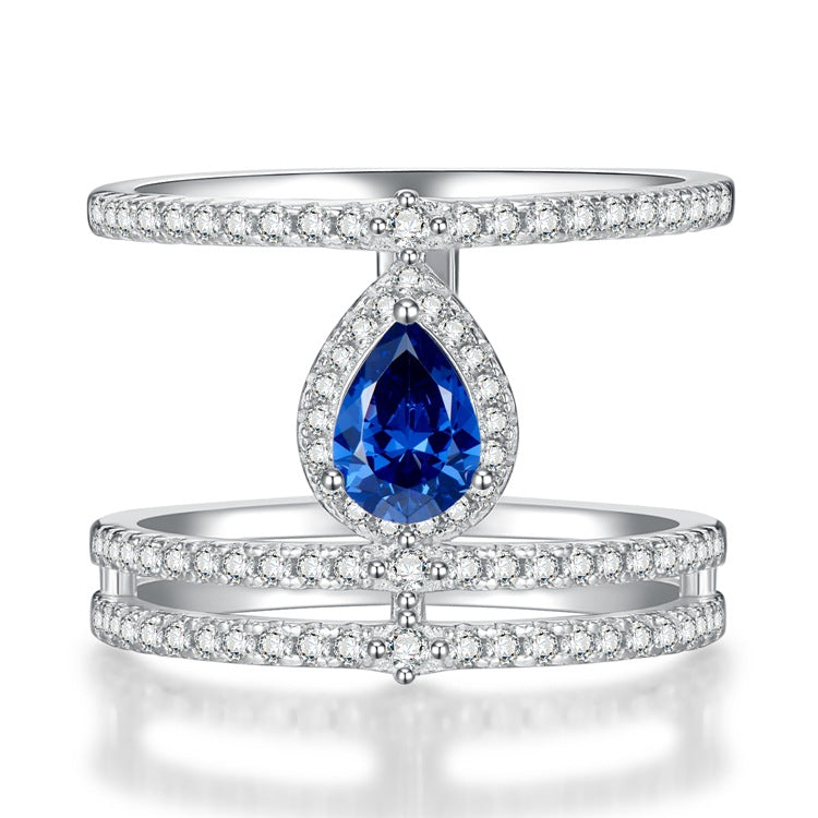 Anillo de Gota de Agua de Tanzanita