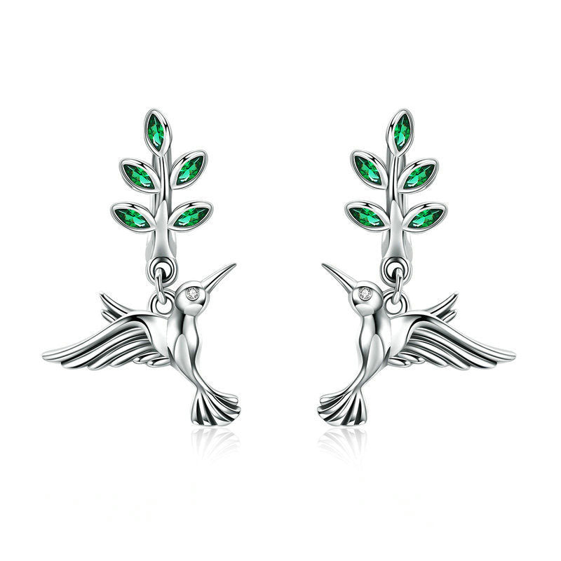1X Hummingbird Branch Earrings